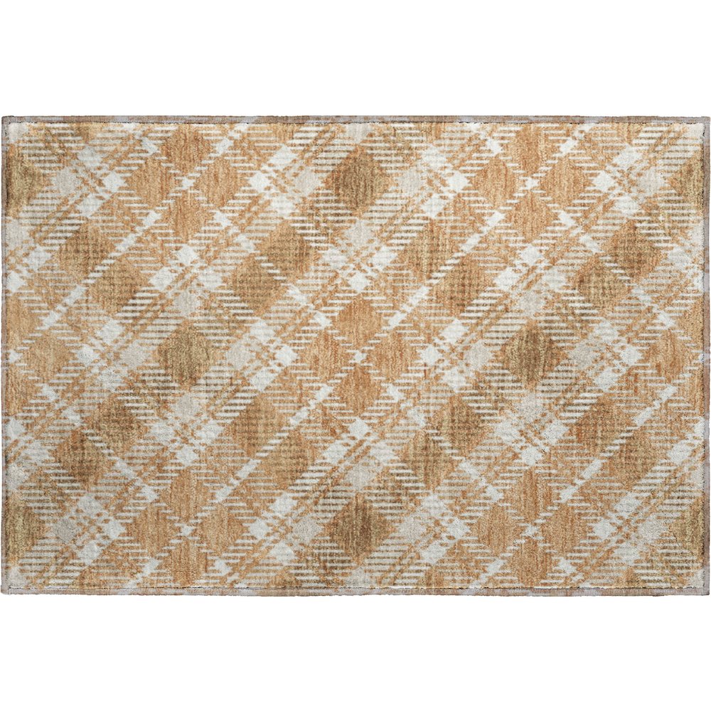 Luxury Washable Indoor/Outdoor Soft Essentials SE3 Orange 1'8" x 2'6" Rug. Picture 1