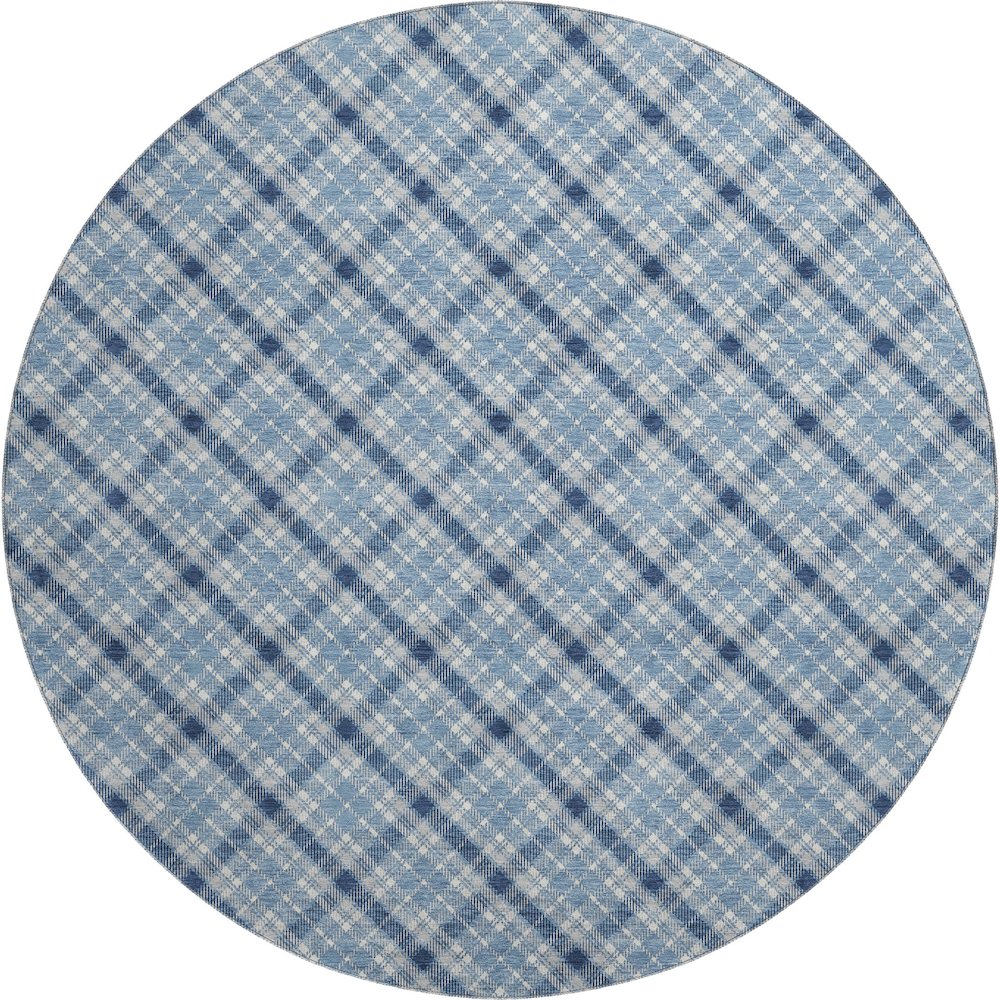 Luxury Washable Indoor/Outdoor Soft Essentials SE3 Blue 8' x 8' Rug. Picture 1