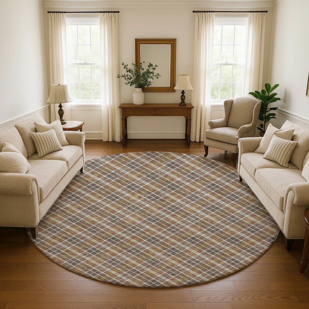 Luxury Washable Indoor/Outdoor Soft Essentials SE3 Multi 8' x 8' Rug. Picture 5
