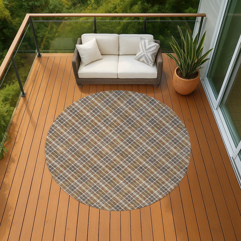 Luxury Washable Indoor/Outdoor Soft Essentials SE3 Multi 8' x 8' Rug. Picture 6