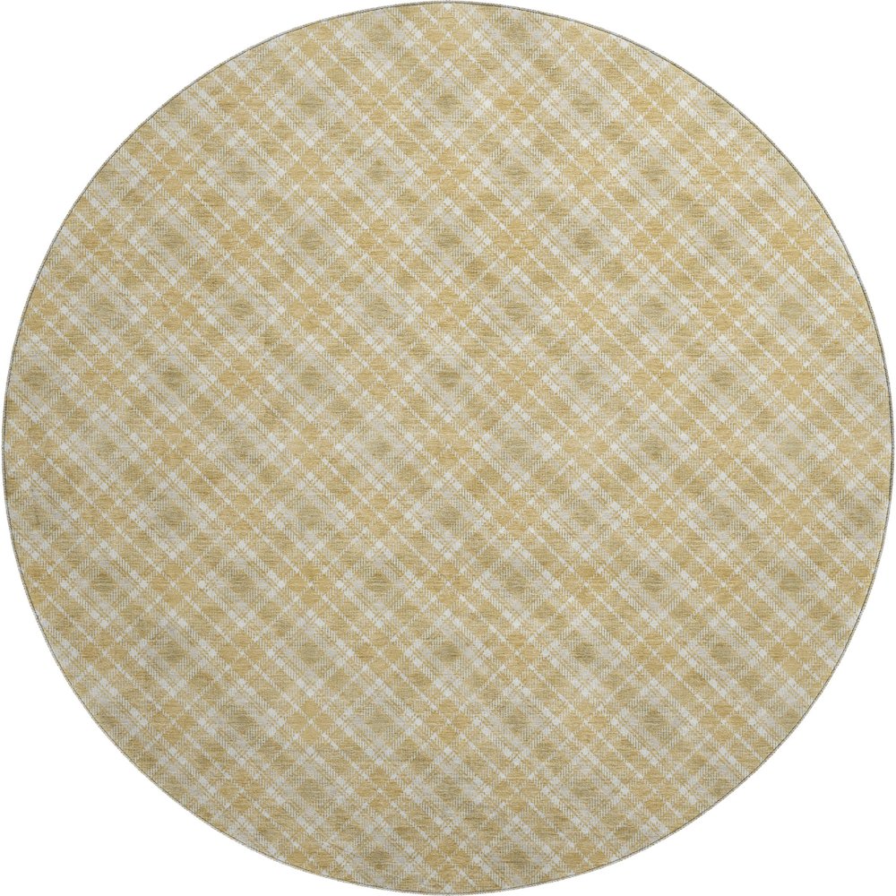 Luxury Washable Indoor/Outdoor Soft Essentials SE3 Gold 8' x 8' Rug. Picture 1