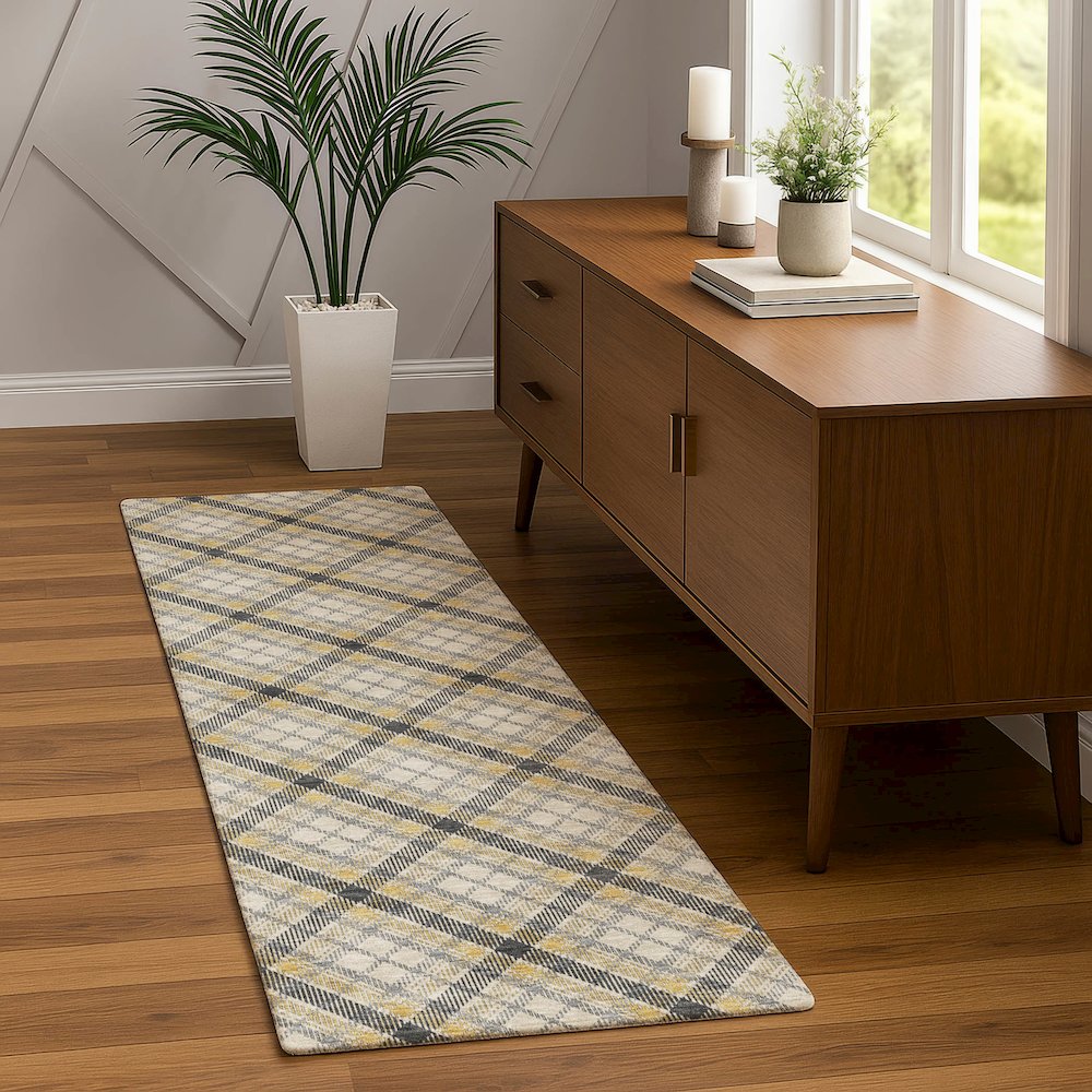 Luxury Washable Indoor/Outdoor Soft Essentials SE3 Gray 2'3" x 7'6" Runner Rug. Picture 5