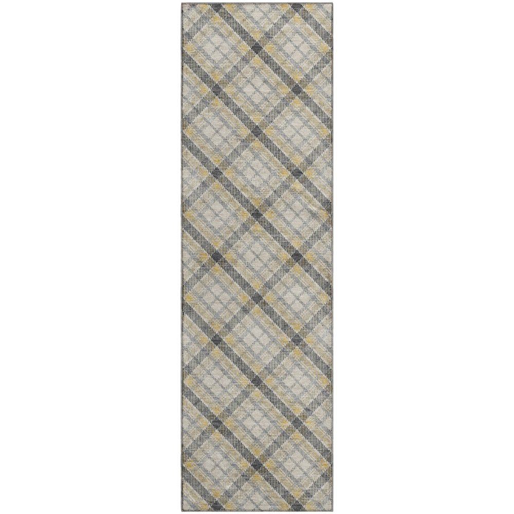 Luxury Washable Indoor/Outdoor Soft Essentials SE3 Gray 2'3" x 7'6" Runner Rug. Picture 1