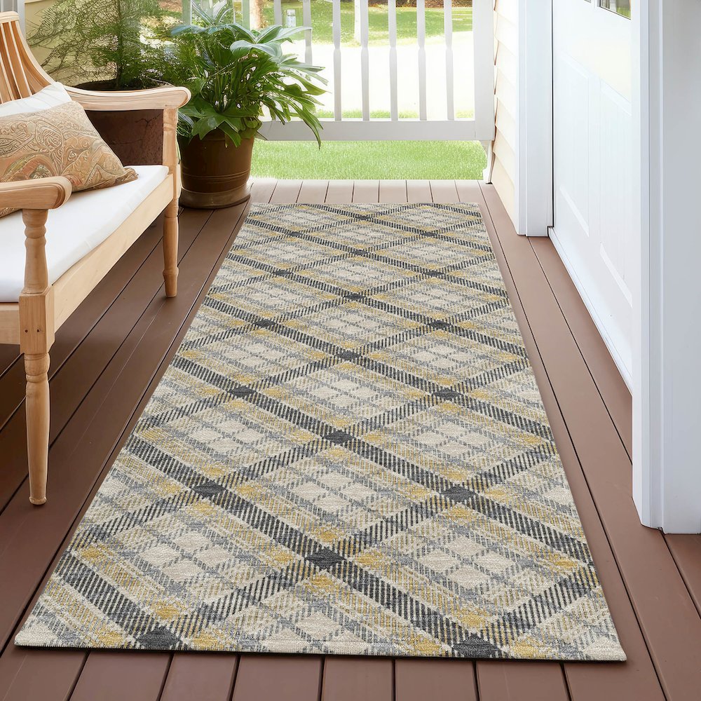 Luxury Washable Indoor/Outdoor Soft Essentials SE3 Gray 2'3" x 7'6" Runner Rug. Picture 6
