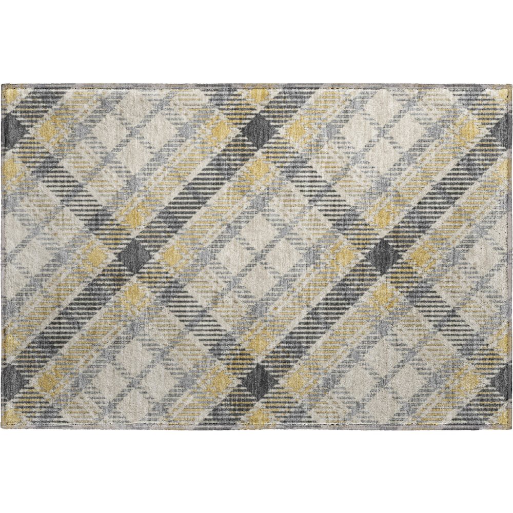 Luxury Washable Indoor/Outdoor Soft Essentials SE3 Gray 1'8" x 2'6" Rug. Picture 1