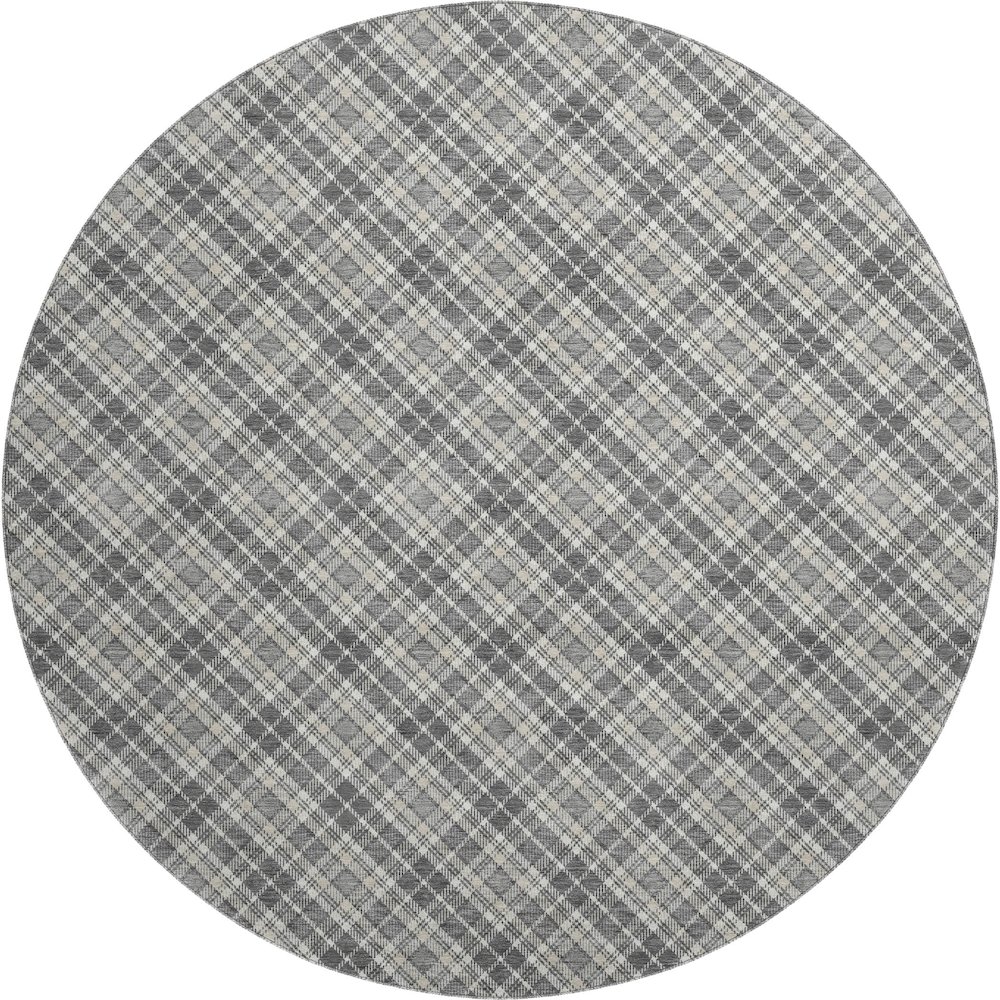 Luxury Washable Indoor/Outdoor Soft Essentials SE3 Gray 8' x 8' Rug. Picture 1