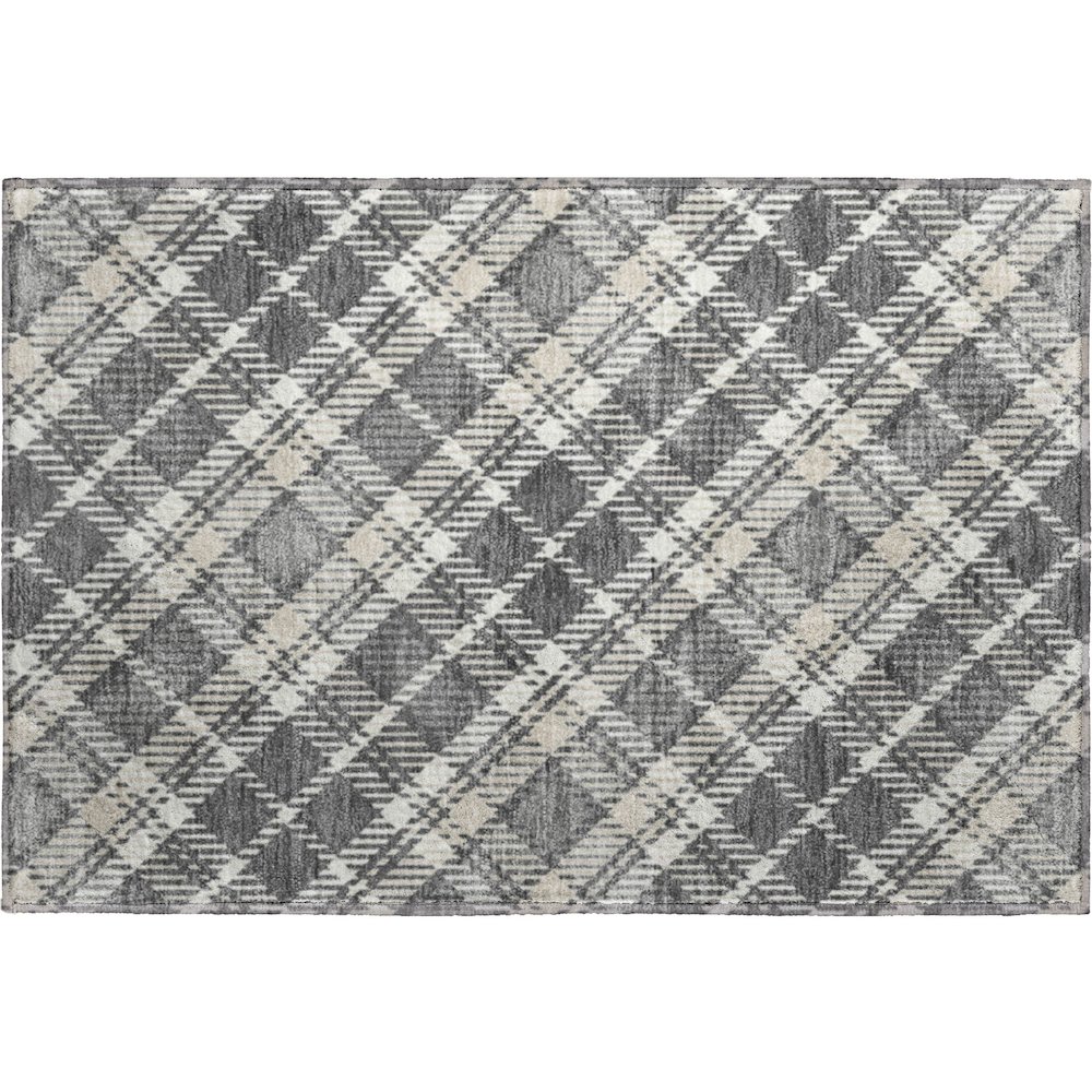 Luxury Washable Indoor/Outdoor Soft Essentials SE3 Gray 1'8" x 2'6" Rug. Picture 1