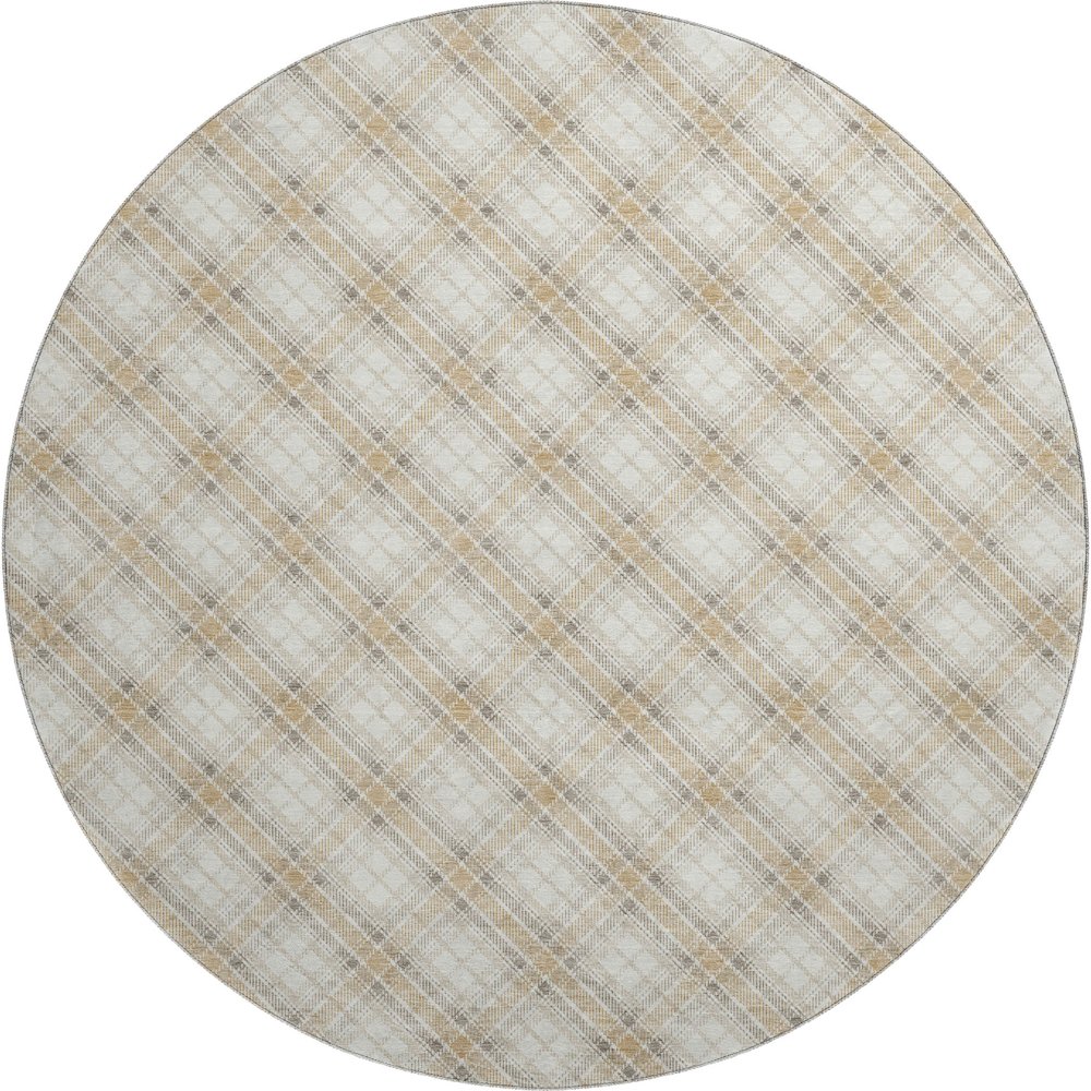 Luxury Washable Indoor/Outdoor Soft Essentials SE3 Ivory 8' x 8' Rug. Picture 1