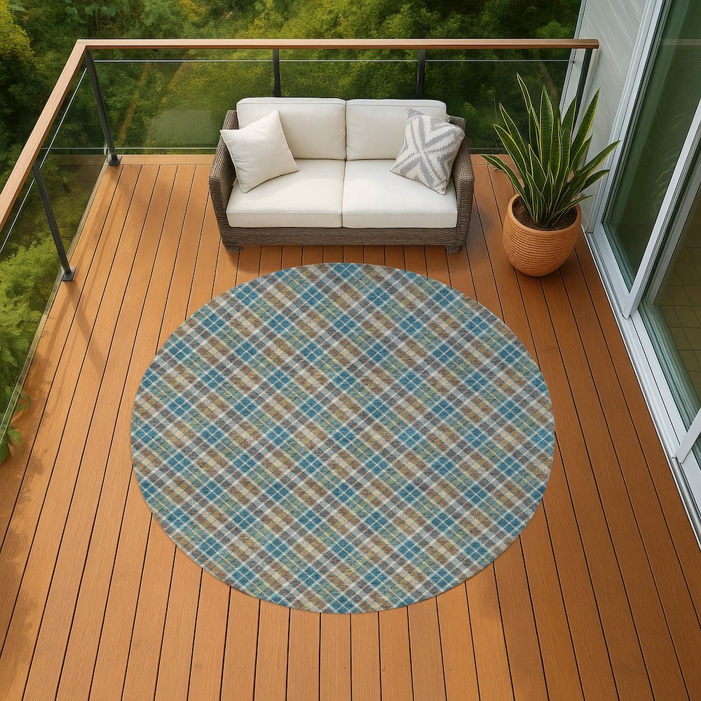 Luxury Washable Indoor/Outdoor Soft Essentials SE3 Multi 8' x 8' Rug. Picture 6