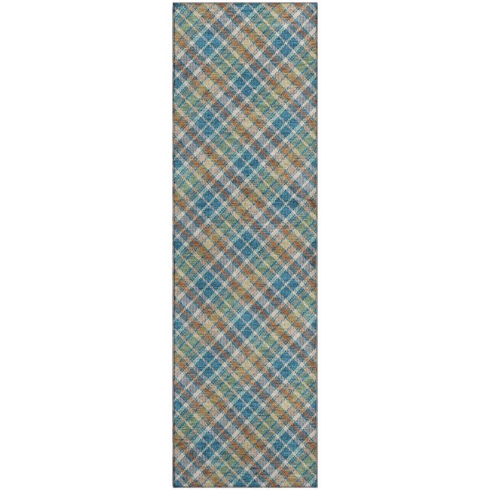 Luxury Washable Indoor/Outdoor Soft Essentials SE3 Multi 2'3" x 7'6" Runner Rug. Picture 1