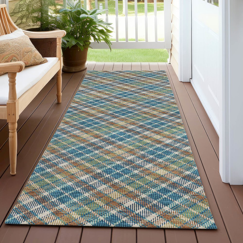 Luxury Washable Indoor/Outdoor Soft Essentials SE3 Multi 2'3" x 7'6" Runner Rug. Picture 6