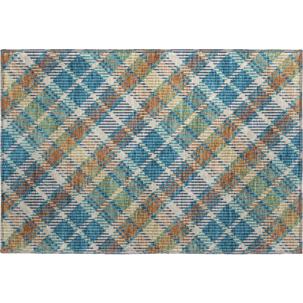Luxury Washable Indoor/Outdoor Soft Essentials SE3 Multi 1'8" x 2'6" Rug. Picture 1