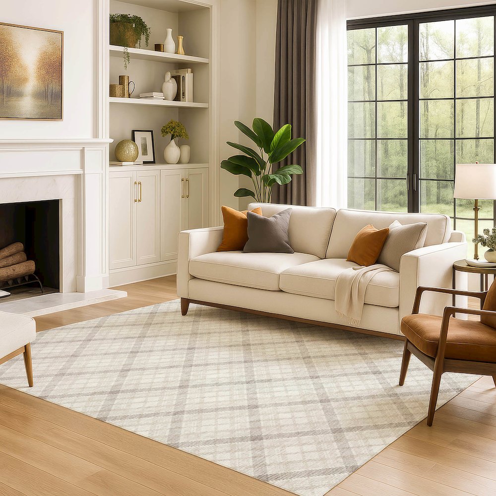 Luxury Washable Indoor/Outdoor Soft Essentials SE3 Ivory 2'6" x 3'10" Rug. Picture 6