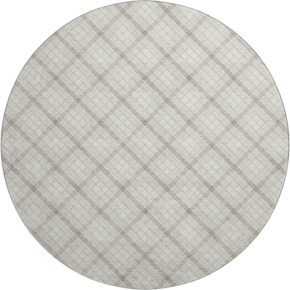 Luxury Washable Indoor/Outdoor Soft Essentials SE3 Ivory 8' x 8' Rug. Picture 1