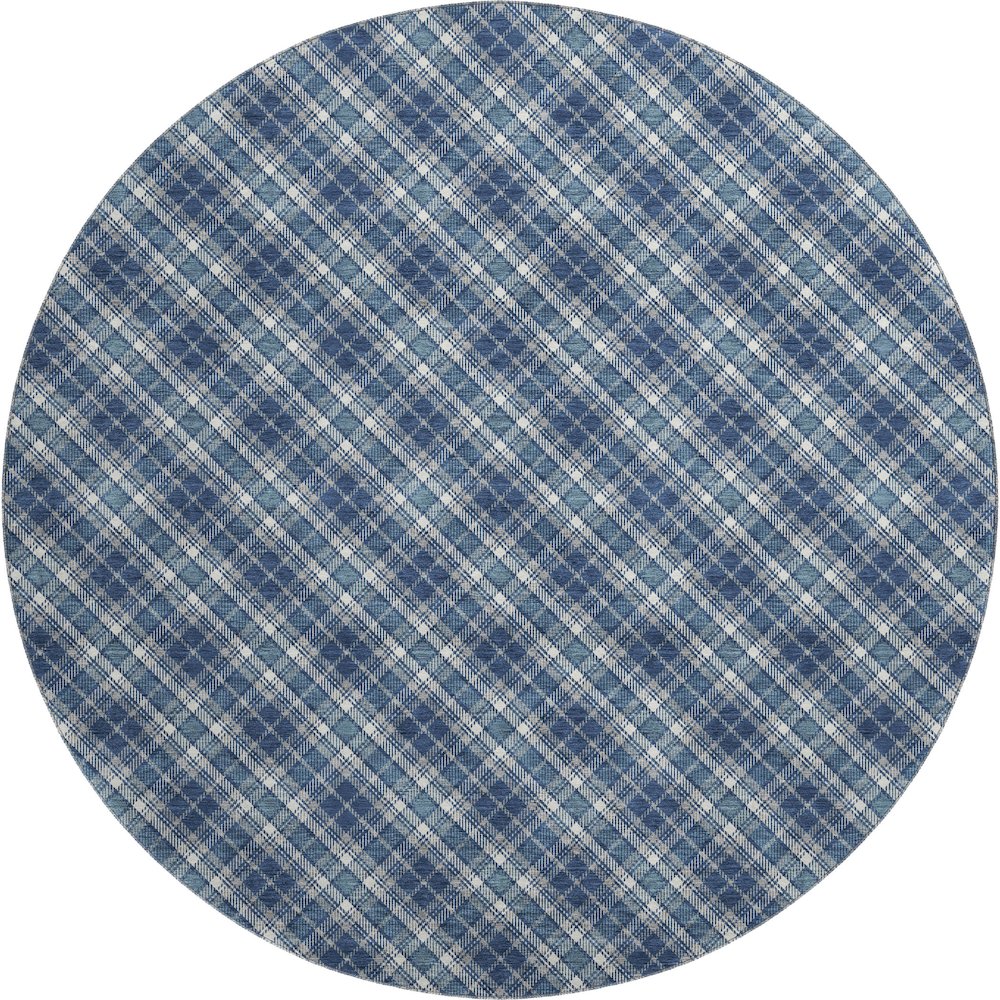 Luxury Washable Indoor/Outdoor Soft Essentials SE3 Blue 8' x 8' Rug. Picture 1