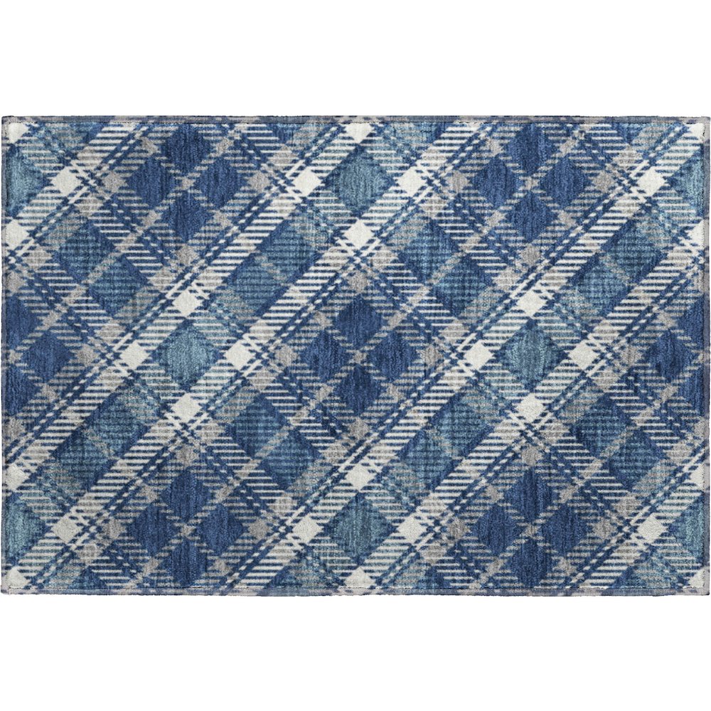 Luxury Washable Indoor/Outdoor Soft Essentials SE3 Blue 1'8" x 2'6" Rug. Picture 1