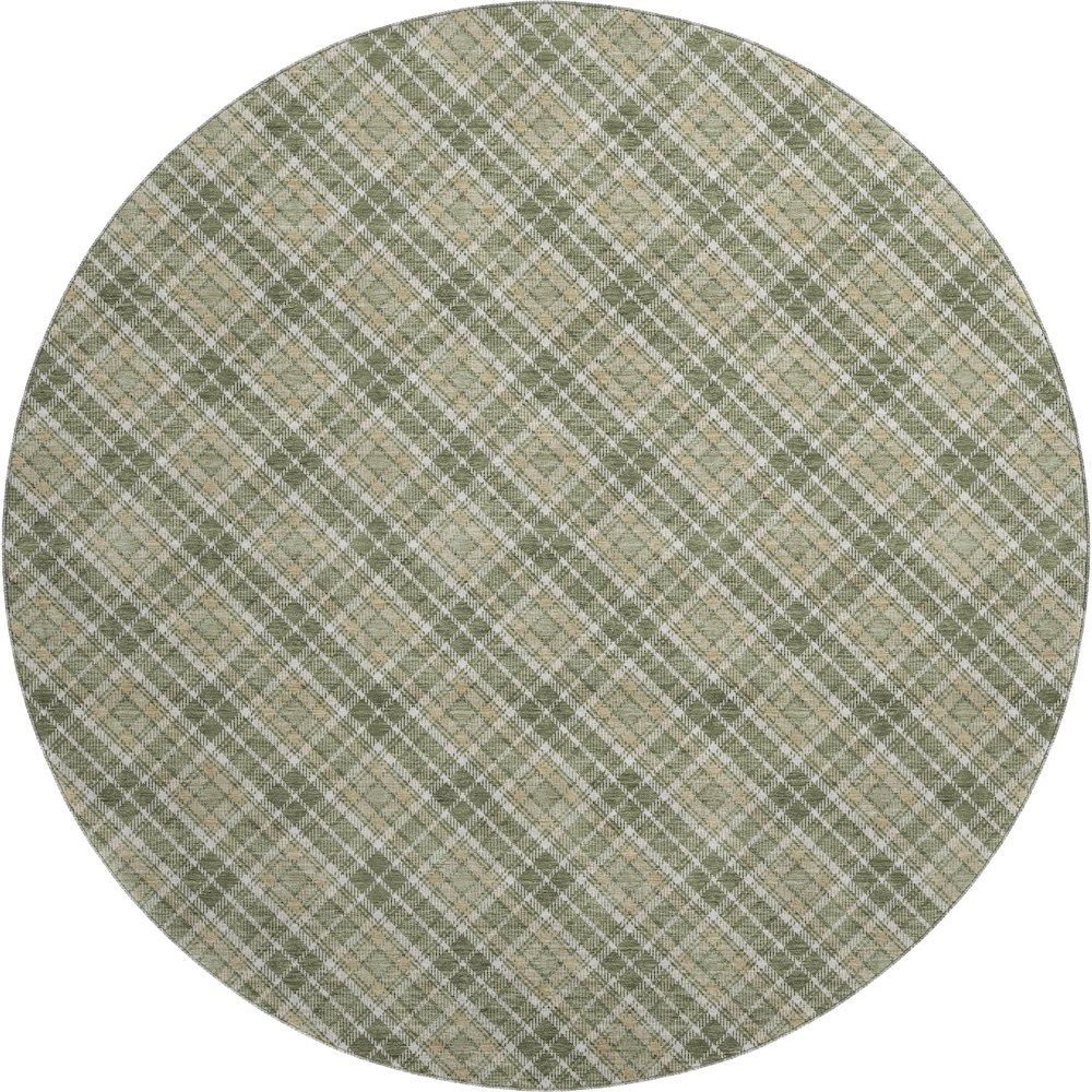 Luxury Washable Indoor/Outdoor Soft Essentials SE3 Green 8' x 8' Rug. Picture 1
