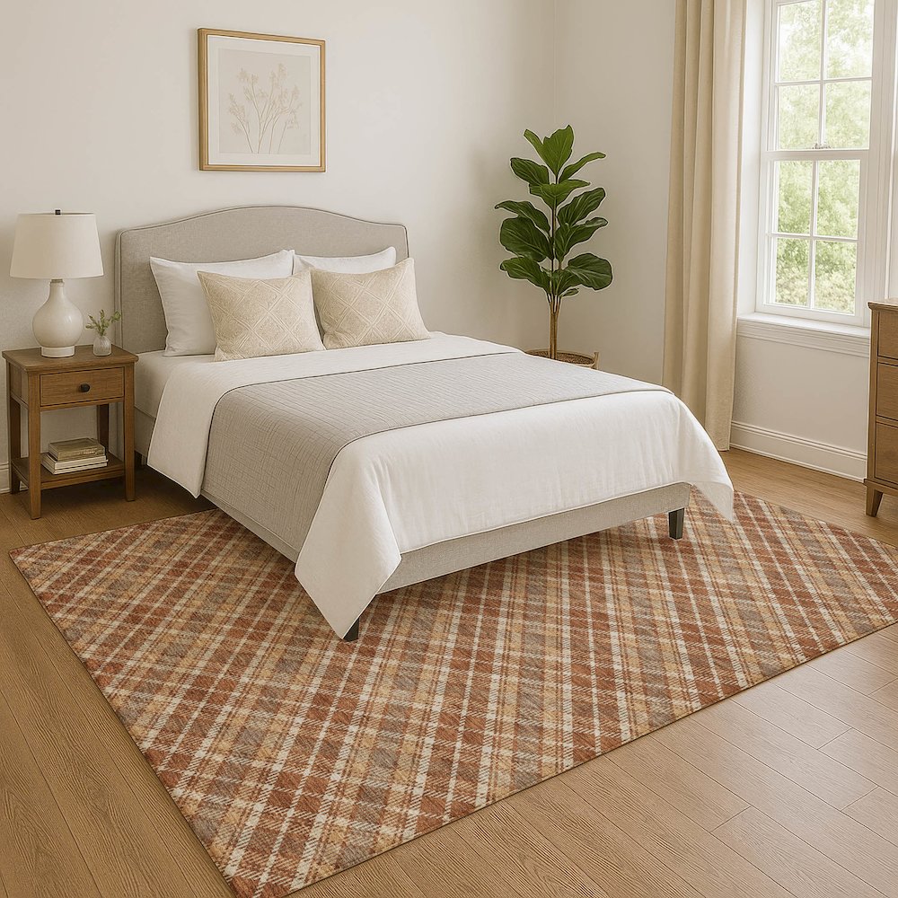 Luxury Washable Indoor/Outdoor Soft Essentials SE3 Orange 2'6" x 3'10" Rug. Picture 5