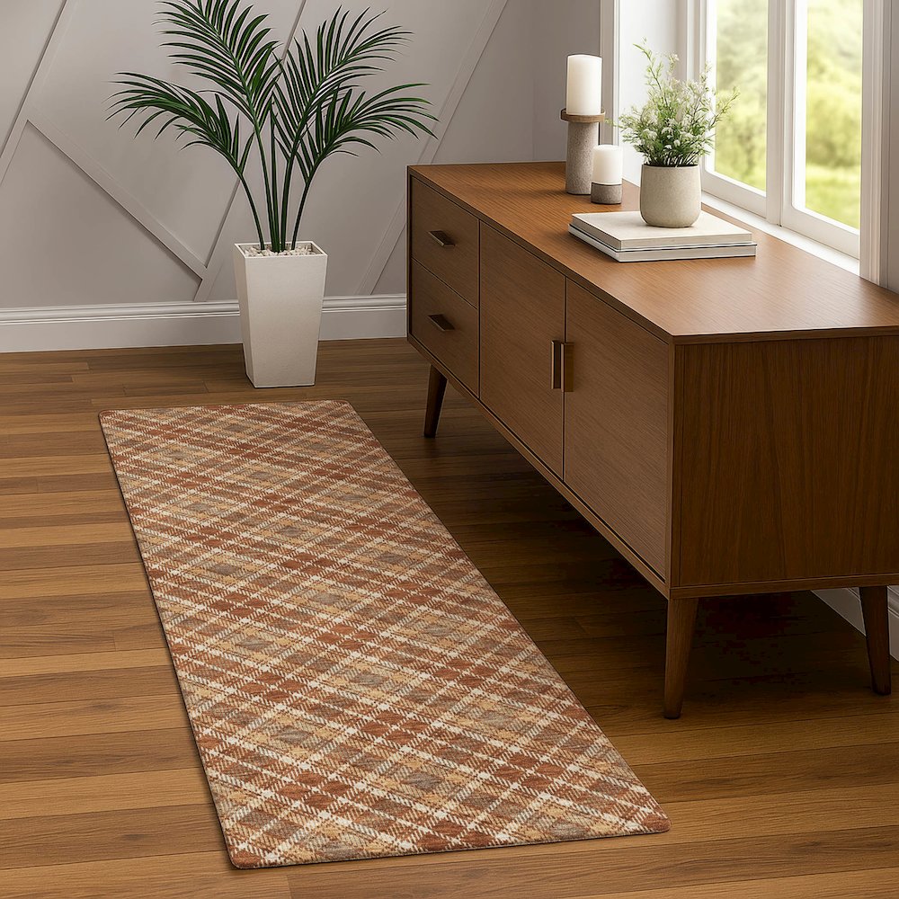 Luxury Washable Indoor/Outdoor Soft Essentials SE3 Orange 2'3" x 7'6" Runner Rug. Picture 5