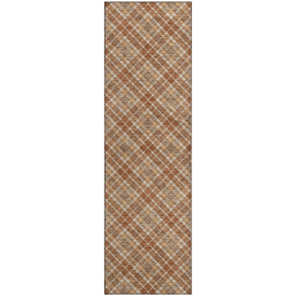 Luxury Washable Indoor/Outdoor Soft Essentials SE3 Orange 2'3" x 7'6" Runner Rug. Picture 1
