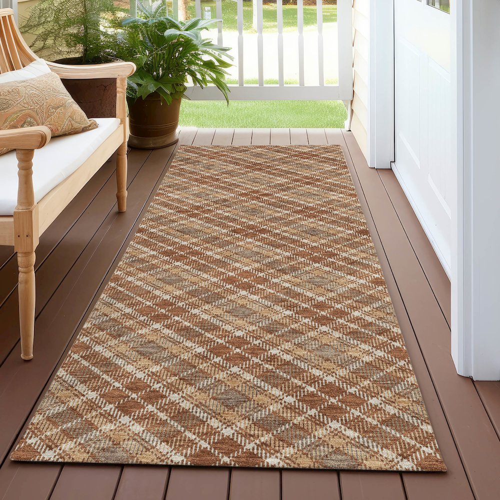 Luxury Washable Indoor/Outdoor Soft Essentials SE3 Orange 2'3" x 7'6" Runner Rug. Picture 6