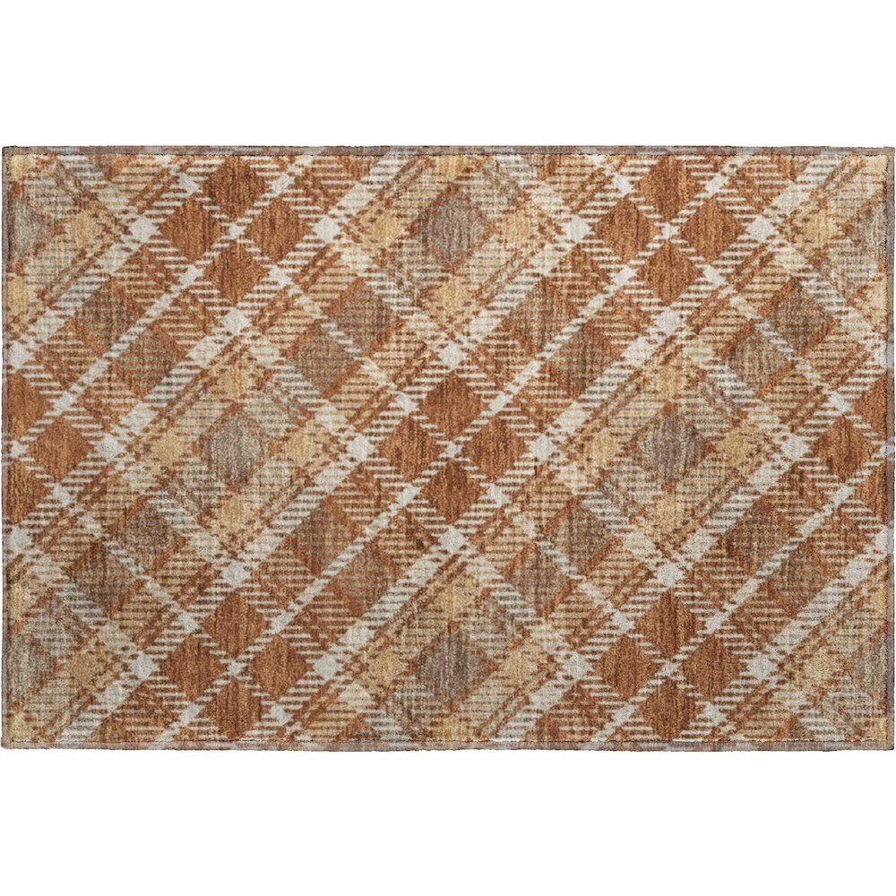 Luxury Washable Indoor/Outdoor Soft Essentials SE3 Orange 1'8" x 2'6" Rug. Picture 1