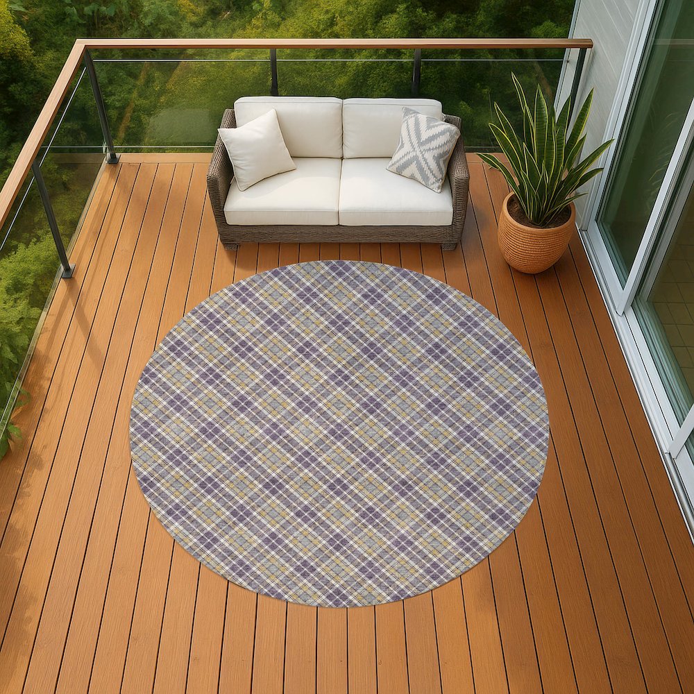 Luxury Washable Indoor/Outdoor Soft Essentials SE3 Purple 8' x 8' Rug. Picture 6