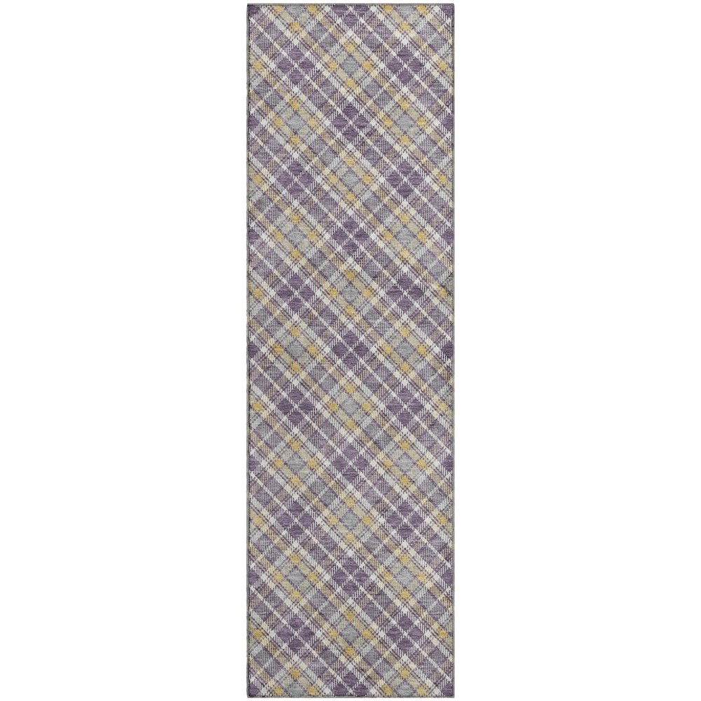 Luxury Washable Indoor/Outdoor Soft Essentials SE3 Purple 2'3" x 7'6" Runner Rug. Picture 1