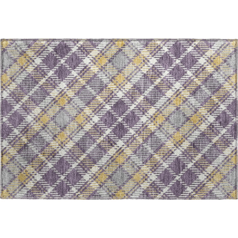 Luxury Washable Indoor/Outdoor Soft Essentials SE3 Purple 1'8" x 2'6" Rug. Picture 1