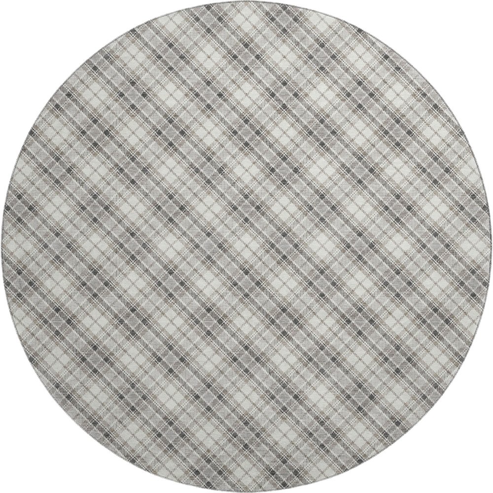 Luxury Washable Indoor/Outdoor Soft Essentials SE3 Ivory 8' x 8' Rug. Picture 1
