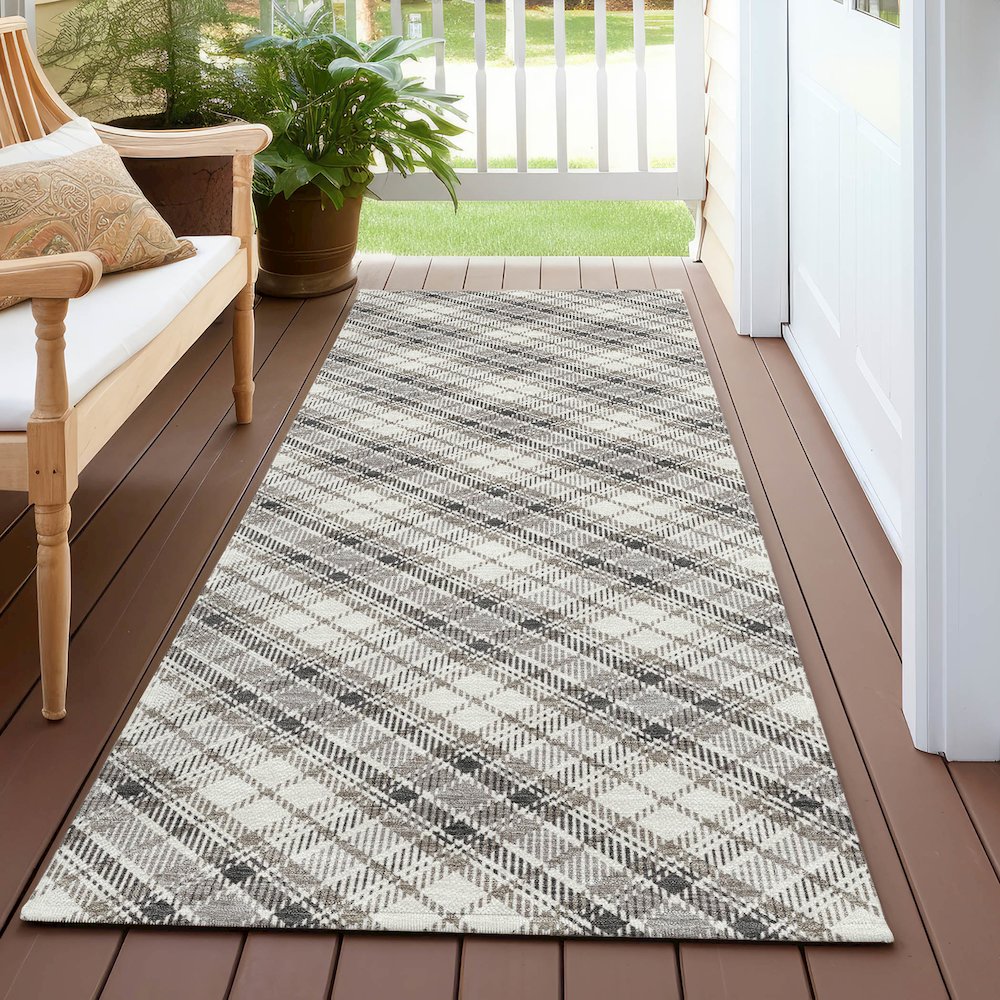 Luxury Washable Indoor/Outdoor Soft Essentials SE3 Ivory 2'3" x 7'6" Runner Rug. Picture 6