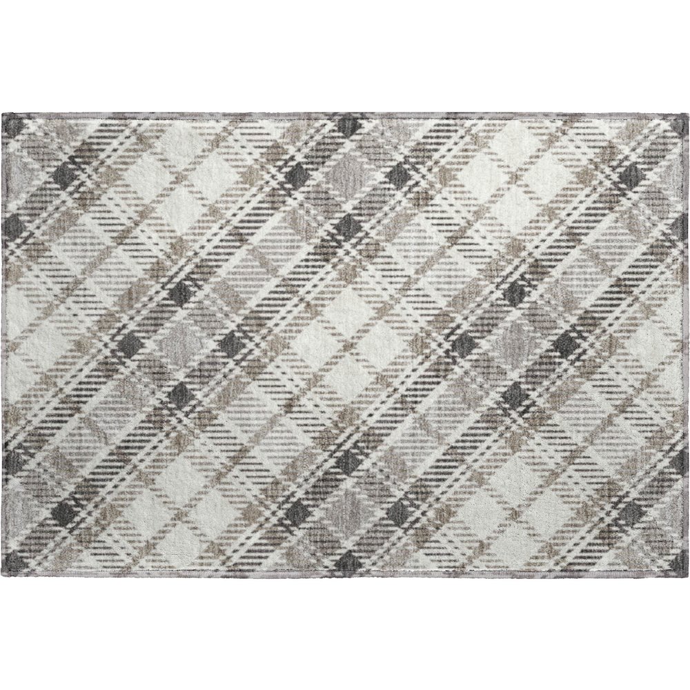 Luxury Washable Indoor/Outdoor Soft Essentials SE3 Ivory 1'8" x 2'6" Rug. Picture 1