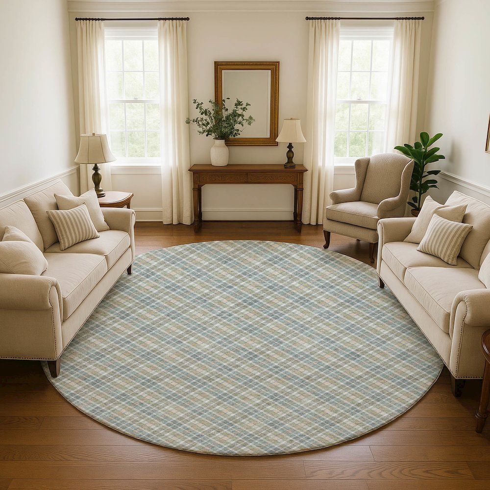 Luxury Washable Indoor/Outdoor Soft Essentials SE3 Multi 8' x 8' Rug. Picture 5
