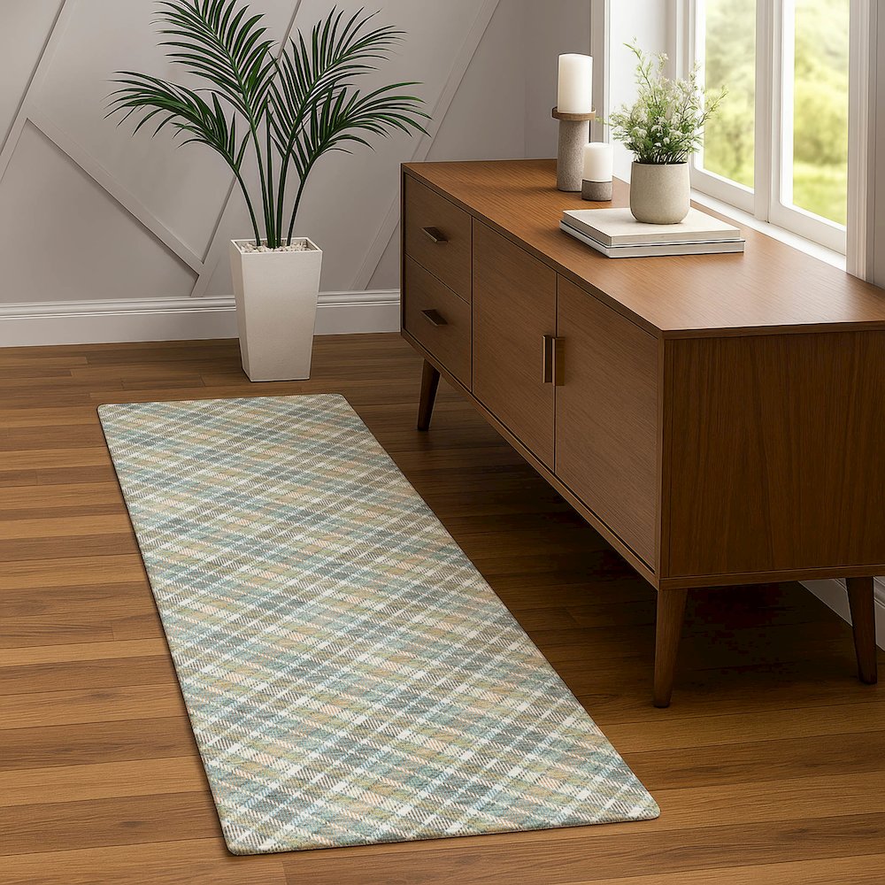 Luxury Washable Indoor/Outdoor Soft Essentials SE3 Multi 2'3" x 7'6" Runner Rug. Picture 5