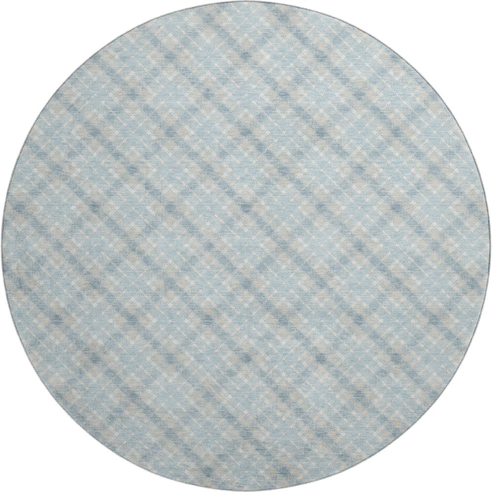 Luxury Washable Indoor/Outdoor Soft Essentials SE3 Blue 8' x 8' Rug. Picture 1