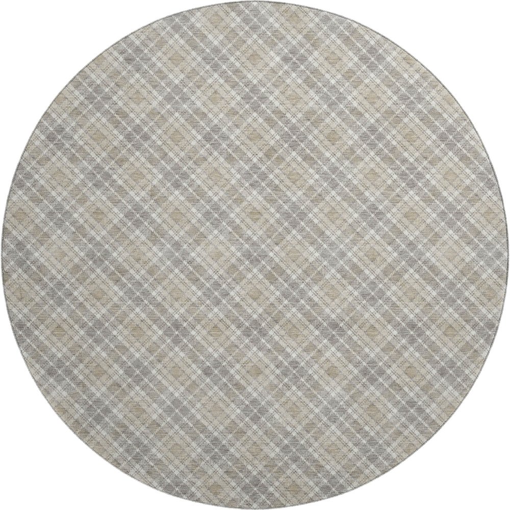 Luxury Washable Indoor/Outdoor Soft Essentials SE3 Brown 8' x 8' Rug. Picture 1