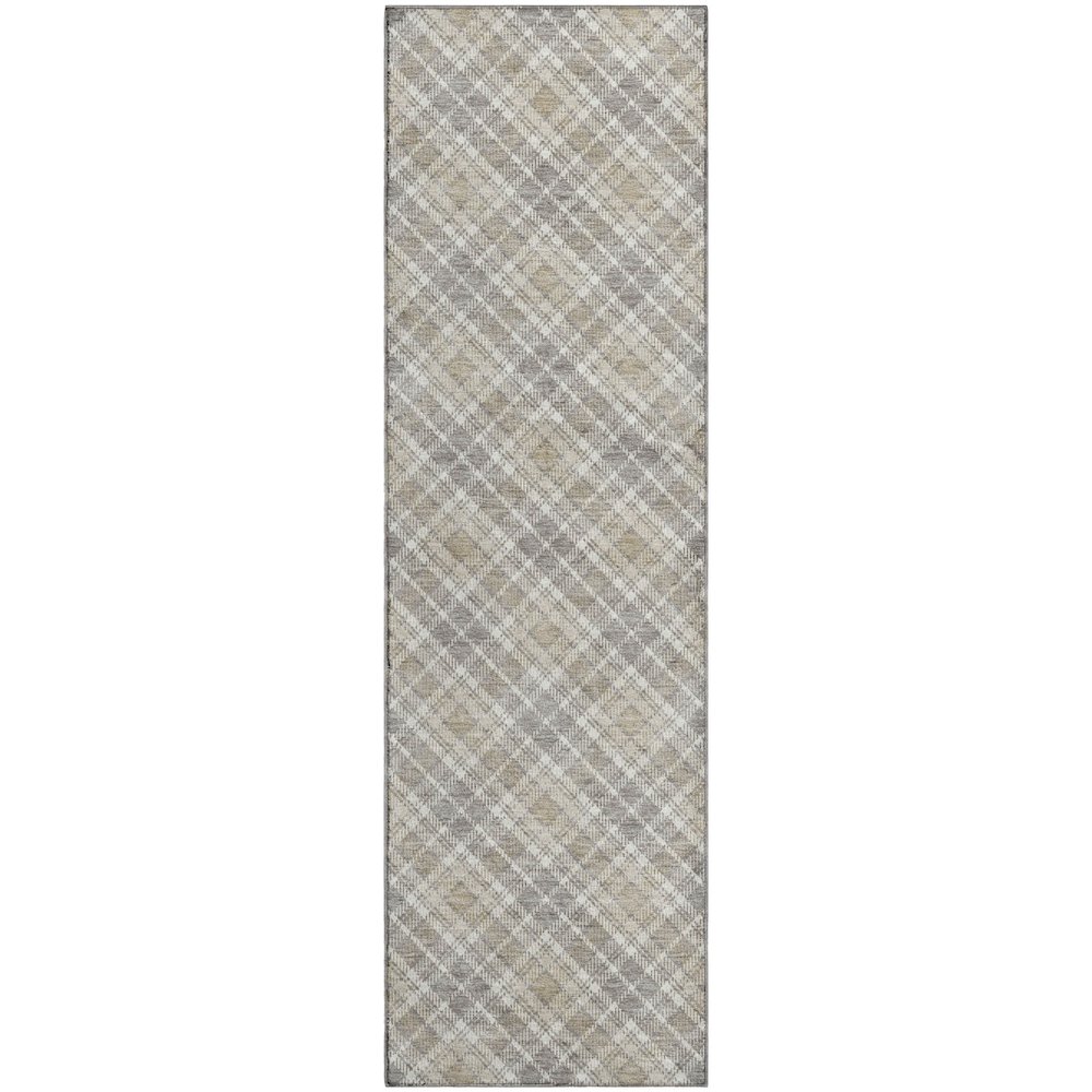 Luxury Washable Indoor/Outdoor Soft Essentials SE3 Brown 2'3" x 7'6" Runner Rug. Picture 1