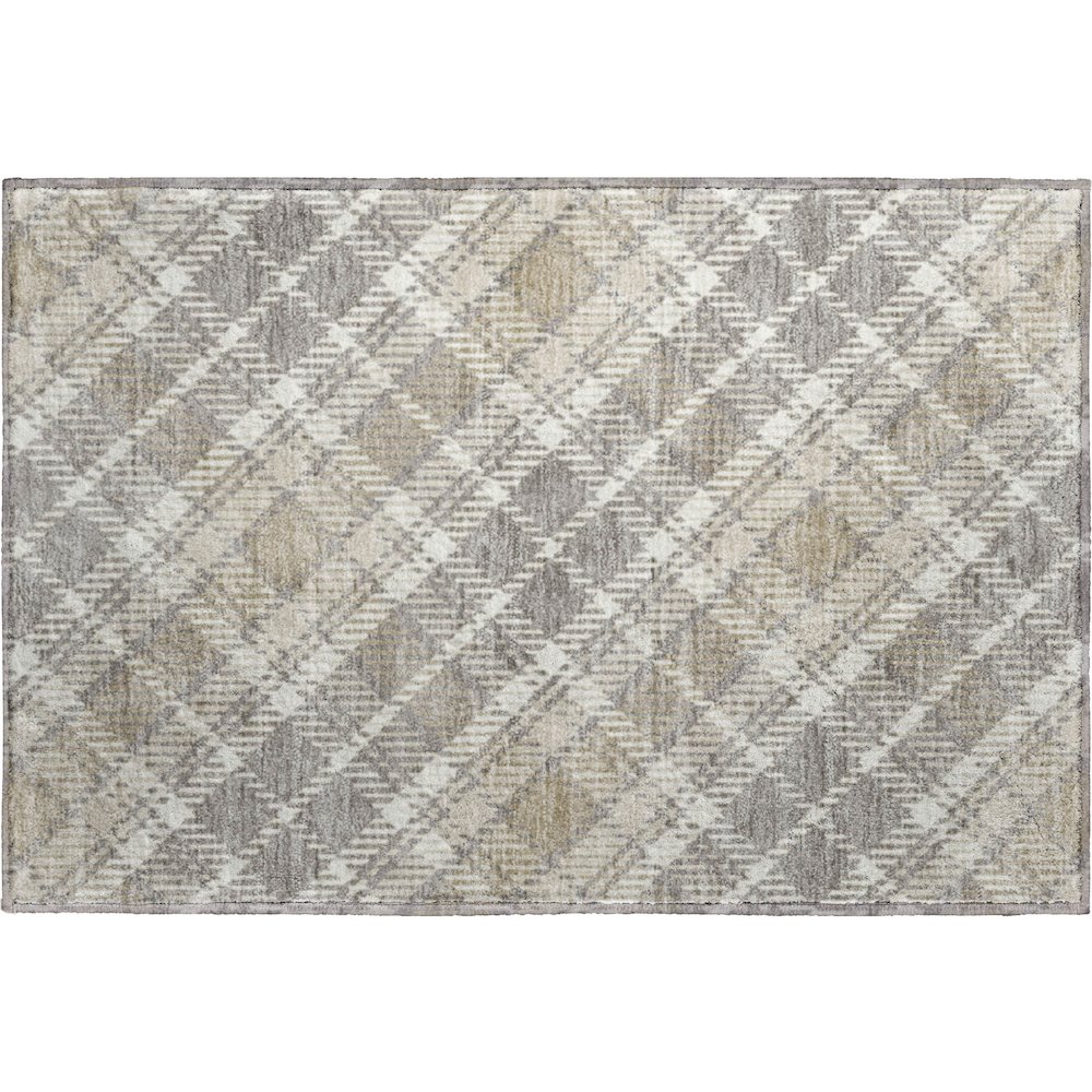 Luxury Washable Indoor/Outdoor Soft Essentials SE3 Brown 1'8" x 2'6" Rug. Picture 1