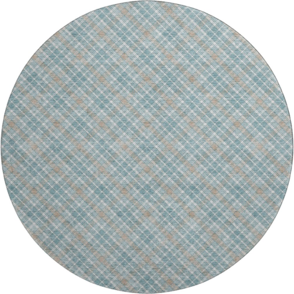 Luxury Washable Indoor/Outdoor Soft Essentials SE3 Teal 8' x 8' Rug. Picture 1