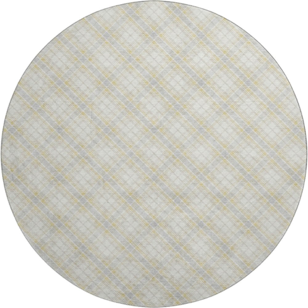 Luxury Washable Indoor/Outdoor Soft Essentials SE3 Gold 8' x 8' Rug. Picture 1
