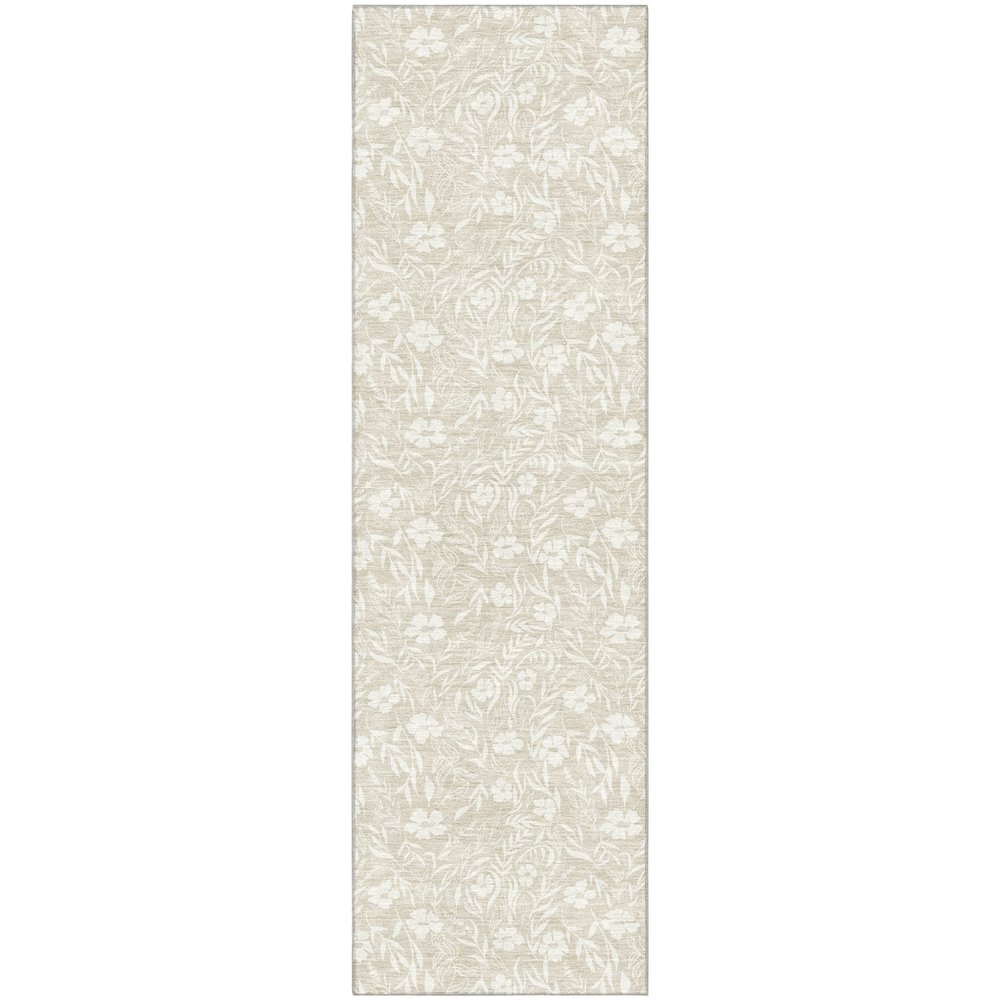 Luxury Washable Indoor/Outdoor Soft Essentials SE4 Brown 2'3" x 7'6" Runner Rug. Picture 1