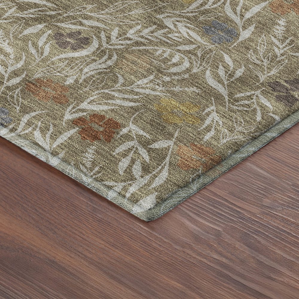 Luxury Washable Indoor/Outdoor Soft Essentials SE4 Brown 1'8" x 2'6" Rug. Picture 2