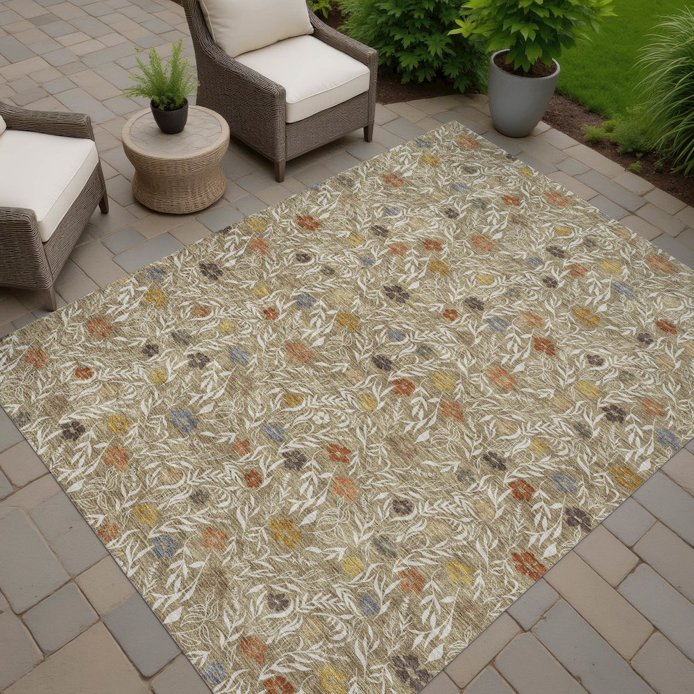 Luxury Washable Indoor/Outdoor Soft Essentials SE4 Brown 1'8" x 2'6" Rug. Picture 6