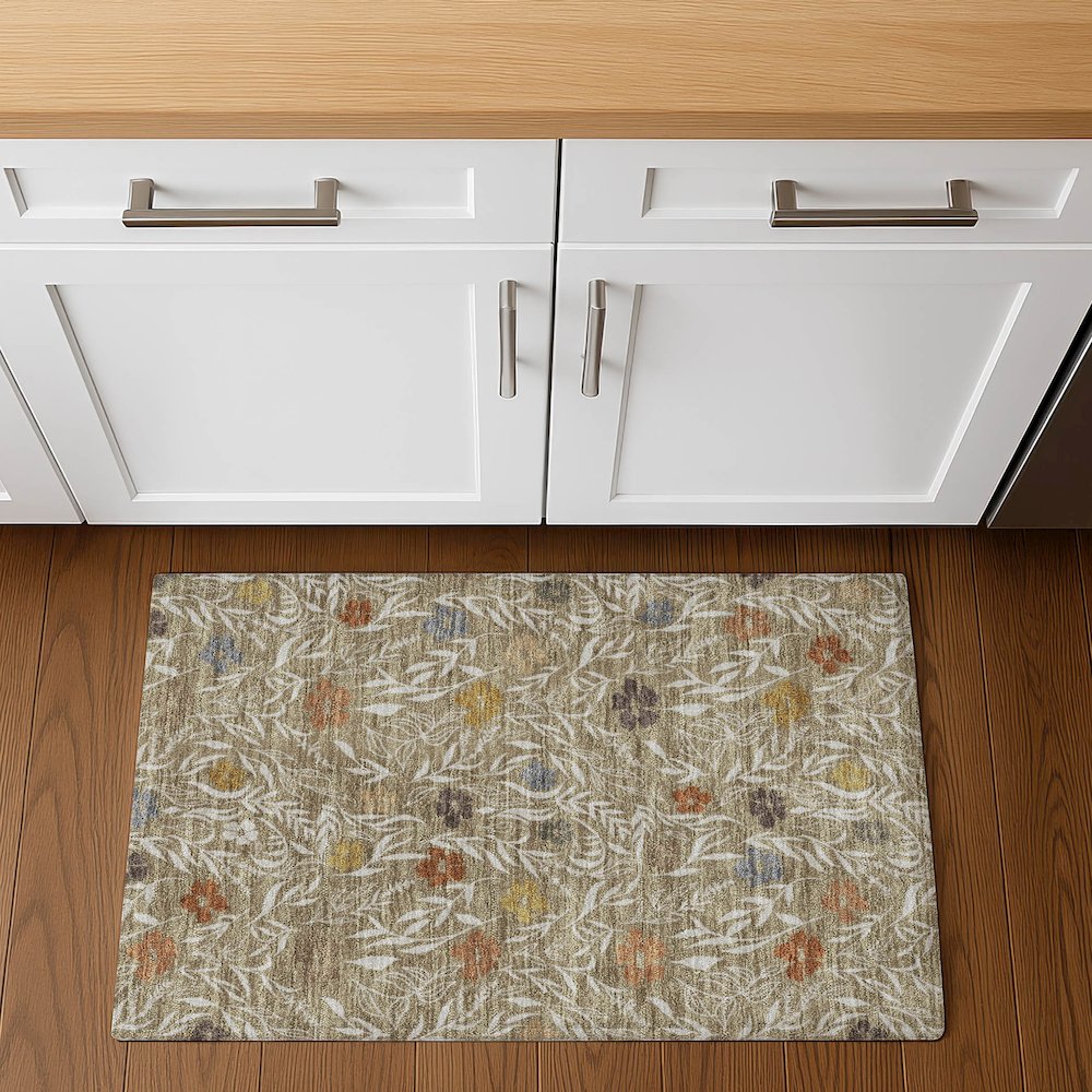 Luxury Washable Indoor/Outdoor Soft Essentials SE4 Brown 1'8" x 2'6" Rug. Picture 5