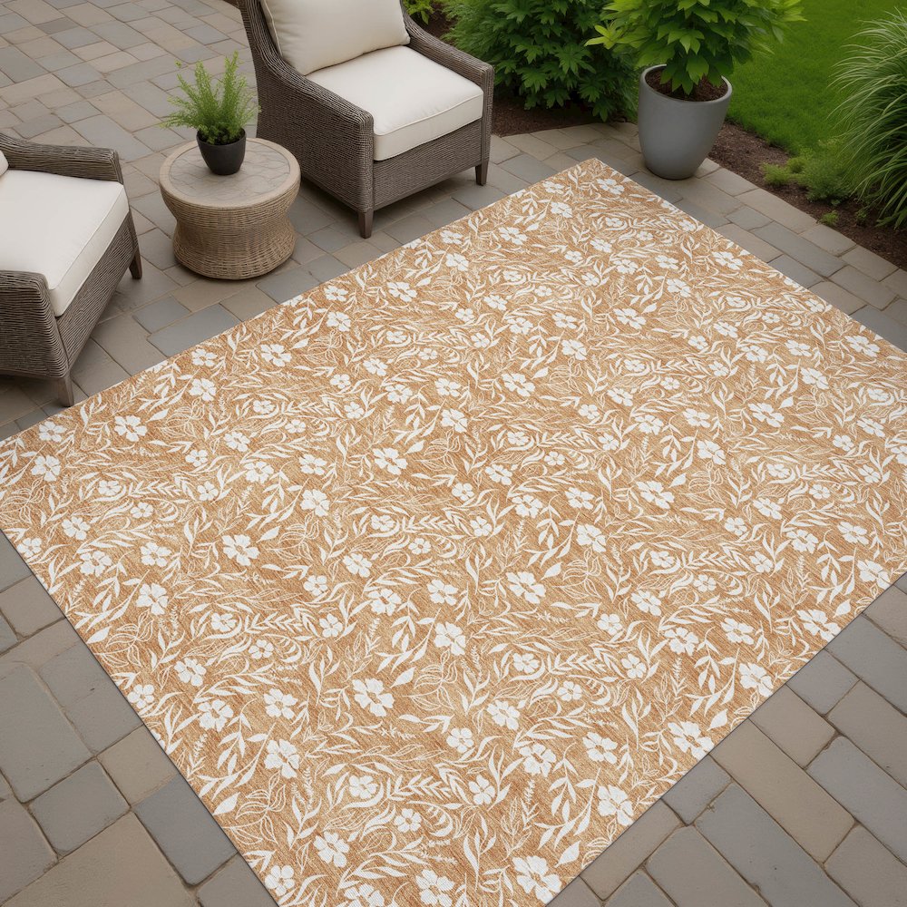 Luxury Washable Indoor/Outdoor Soft Essentials SE4 Orange 1'8" x 2'6" Rug. Picture 6