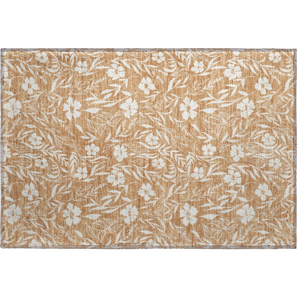 Luxury Washable Indoor/Outdoor Soft Essentials SE4 Orange 1'8" x 2'6" Rug. Picture 1