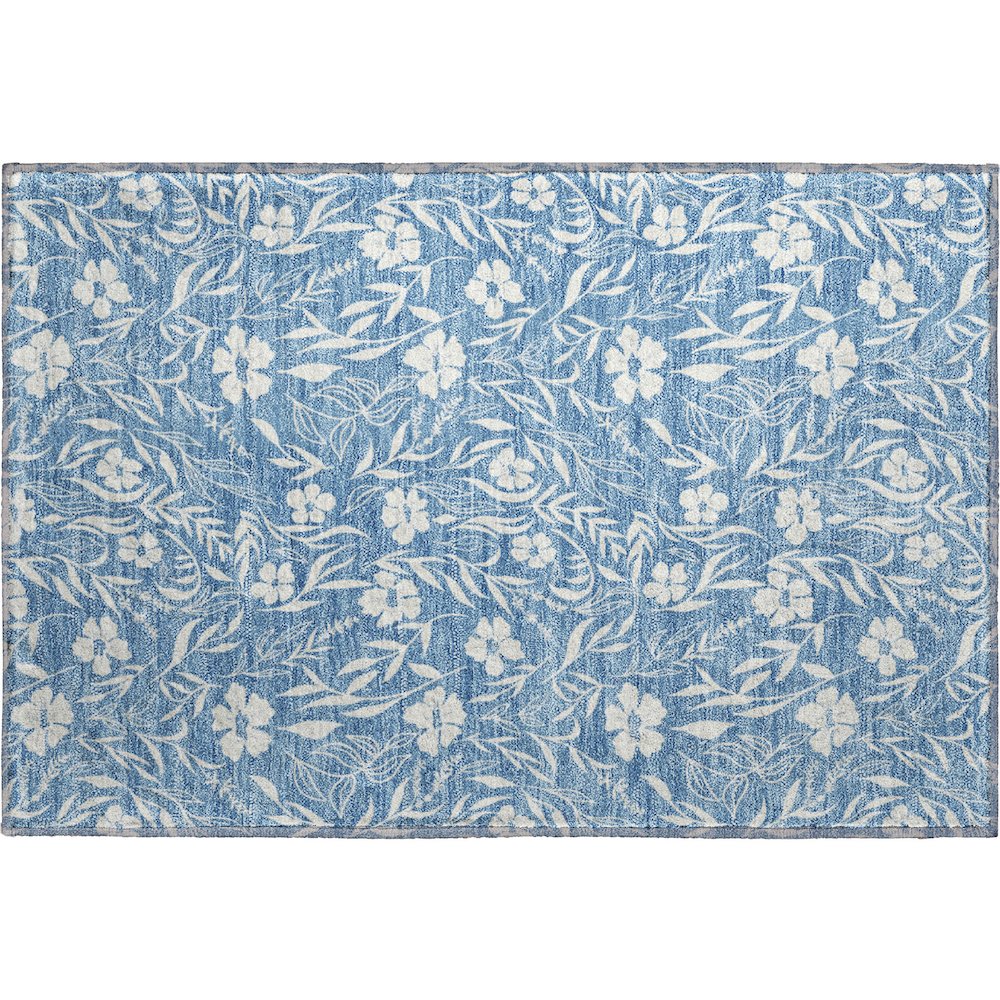 Luxury Washable Indoor/Outdoor Soft Essentials SE4 Blue 1'8" x 2'6" Rug. Picture 1