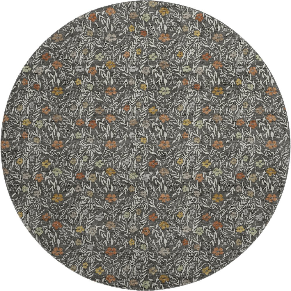 Luxury Washable Indoor/Outdoor Soft Essentials SE4 Gray 8' x 8' Rug. Picture 1