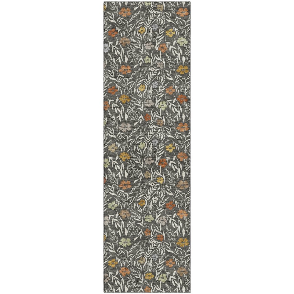 Luxury Washable Indoor/Outdoor Soft Essentials SE4 Gray 2'3" x 7'6" Runner Rug. Picture 1