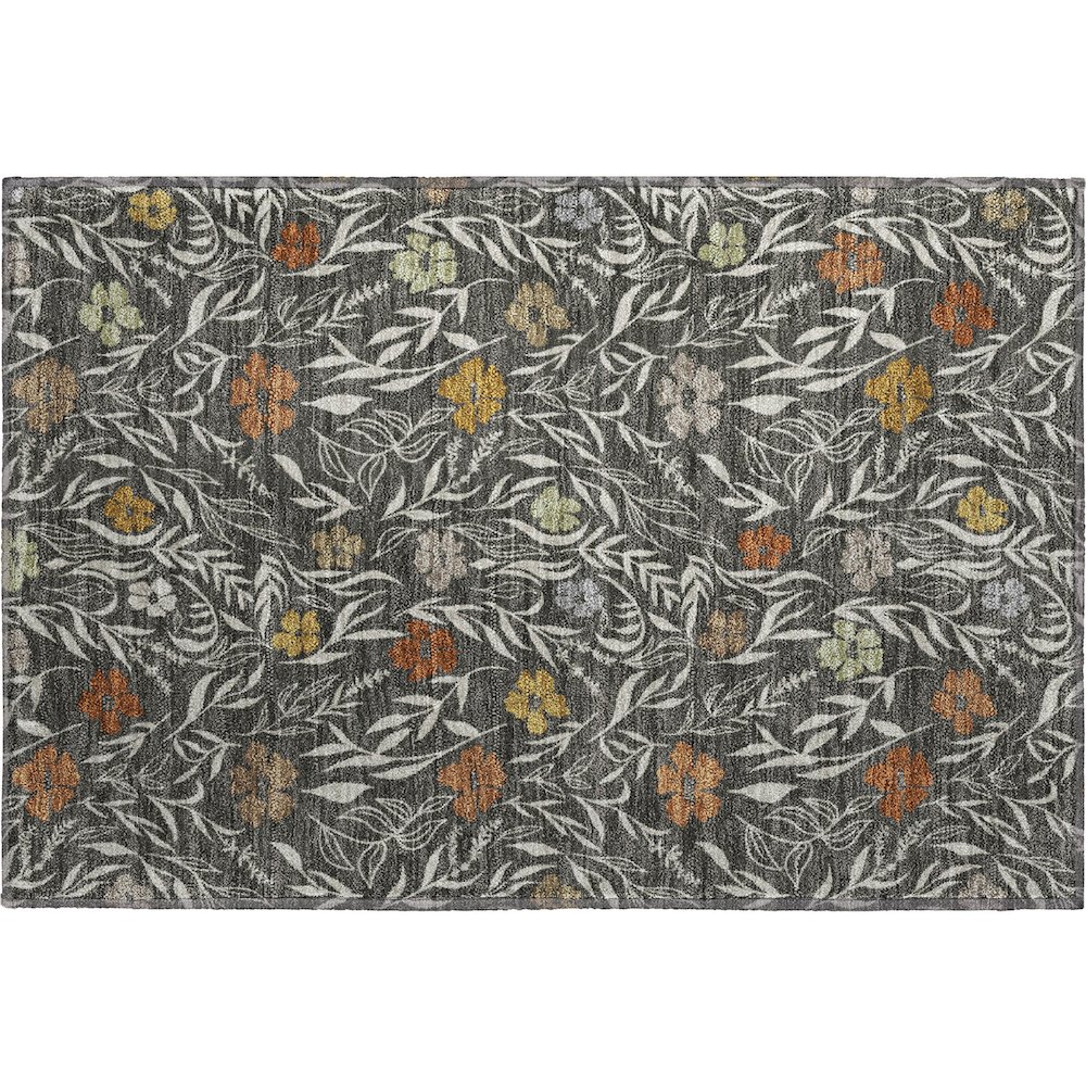 Luxury Washable Indoor/Outdoor Soft Essentials SE4 Gray 1'8" x 2'6" Rug. Picture 1